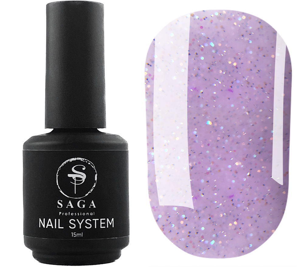 SAGA professional LIQUID GEL 27 (нежно-лавандовый с блестками, светоотражающий), 15 мл SAGA professional LIQUID GEL 27 (нежно-лавандовый с блестками, светоотражающий), 15 мл