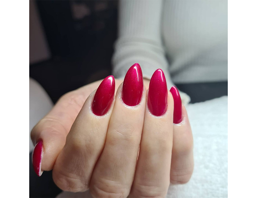 CND Гель-лак для нігтів Shellac Red Baroness (бургунд перламутровий), 7,3 мл
