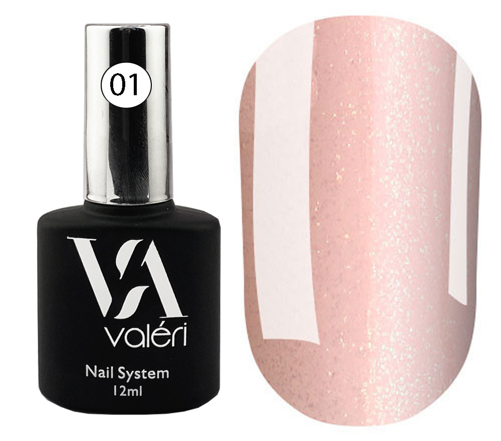 Valeri Nail base French Base 001 (light pink with golden micro-shimmer), 12 ml
