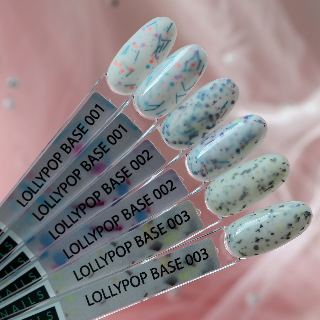 Kira Nails Lollypop Base №002 (белый с разноцветными хлопьями), 6 мл Kira Nails Lollypop Base №002 (белый с разноцветными хлопьями), 6 мл
