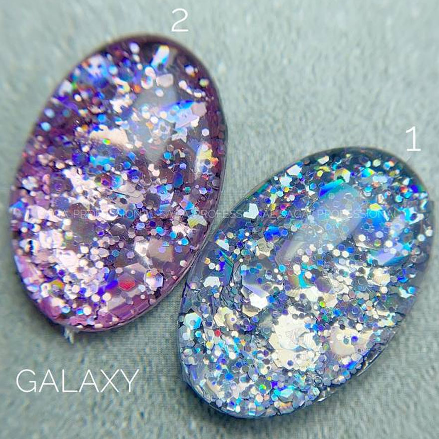 SAGA professional Galaxy glitter 01 (прозорий з голографічними сріблястими блискітками) 8 мл SAGA professional Galaxy glitter 01 (прозорий з голографічними сріблястими блискітками) 8 мл