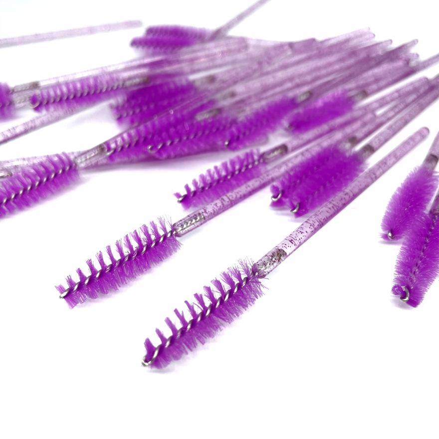 Hair brush, nylon, violet on clear base with violet glitter, (50 pcs/pack) Hair brush, nylon, violet on clear base with violet glitter, (50 pcs/pack)