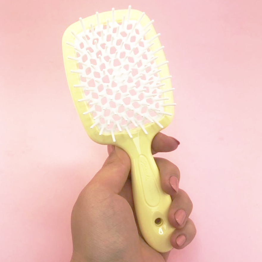Janeke Superbrush Small Гребінець для волосся Жовтий з Білим Janeke Superbrush Small Гребінець для волосся Жовтий з Білим