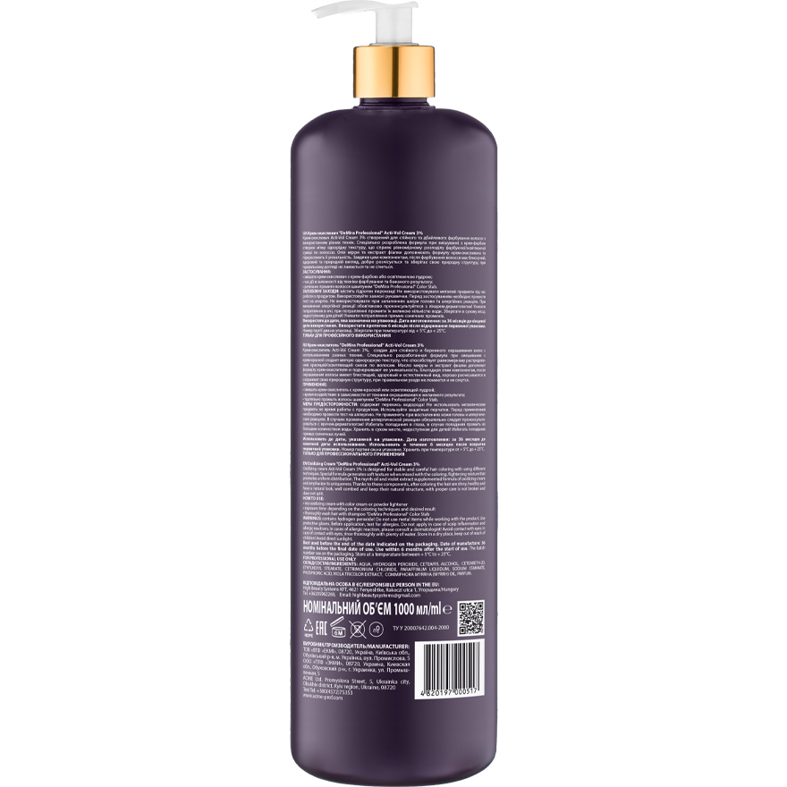 DEMIRA PROFESSIONAL ACTIVOL Oxidative emulsion 3%, 1000 ml