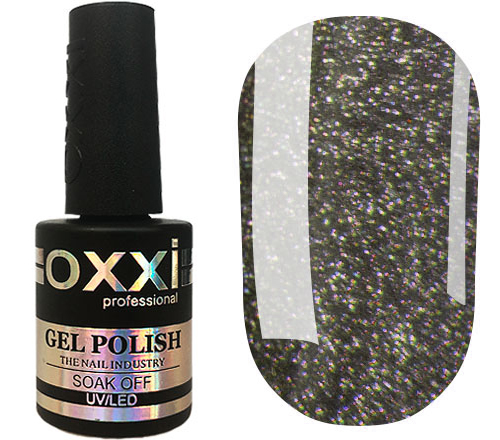 OXXI Гель-лак для ногтей №268 (черный, микроблеск), 10 мл