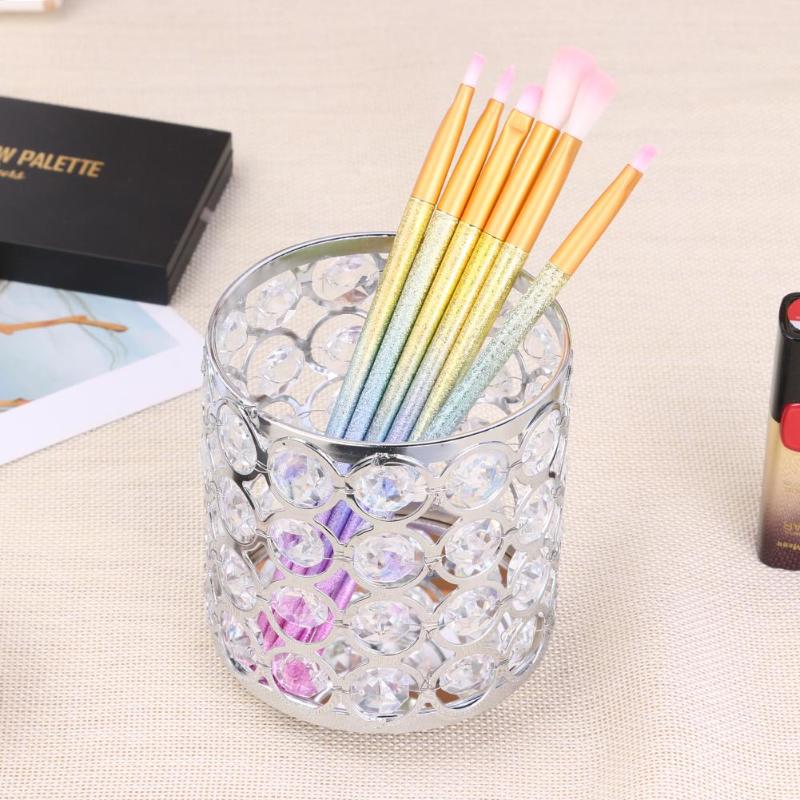 Glass holder for brushes and files, metal, with a round stone
