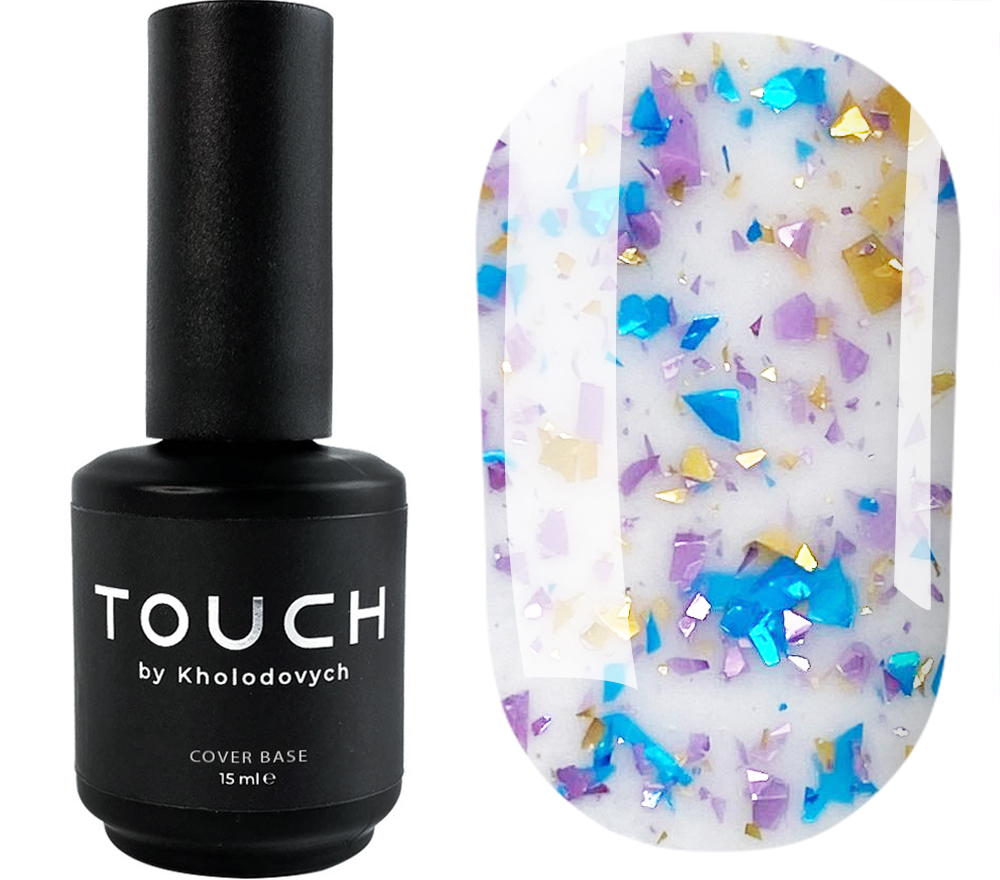Touch Base potal 10 (светло-розовый с разноцветными хлопьями), 15 мл