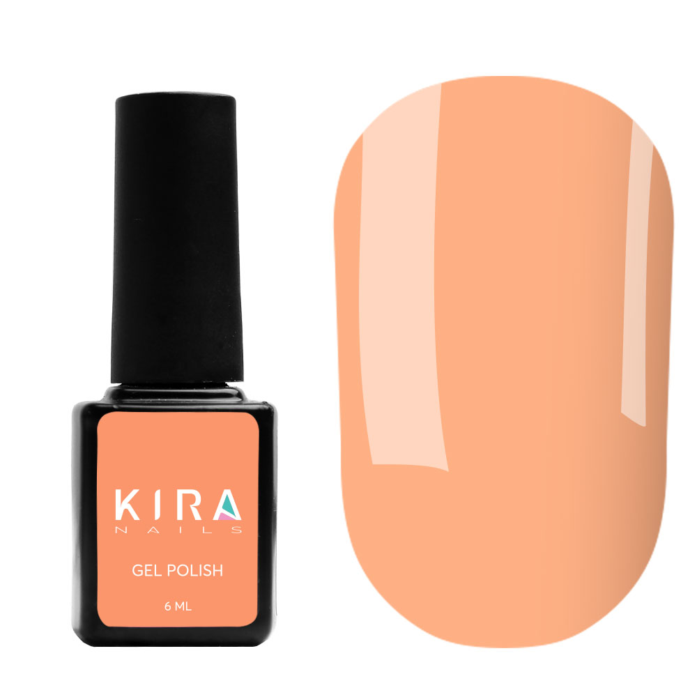 Kira Nails gel varnish No. 020 (pink-peach, neon), 6 ml