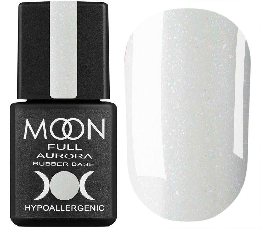 MOON FULL Rubber Base Aurora №2003 (молочный с шиммером), 8 мл