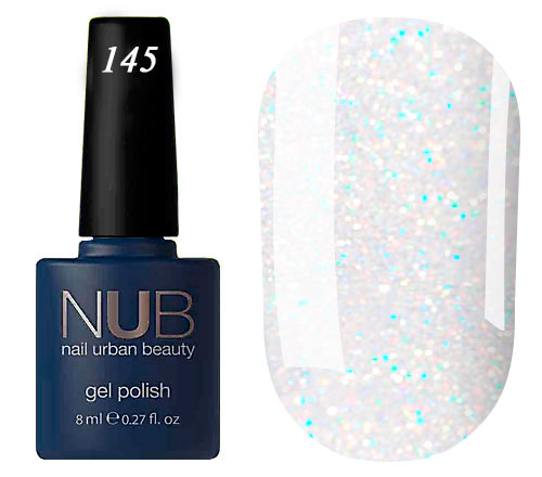 Гель-лак NUB 145 Hollywood Jewel (напівпрозорий з голографічними блискітками), 8 мл