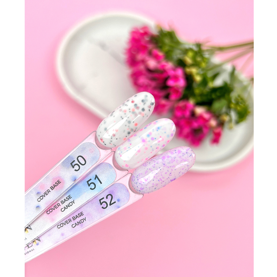 Edlen Cover base Candy 51 (milk with blue and pink flakes), 9 ml