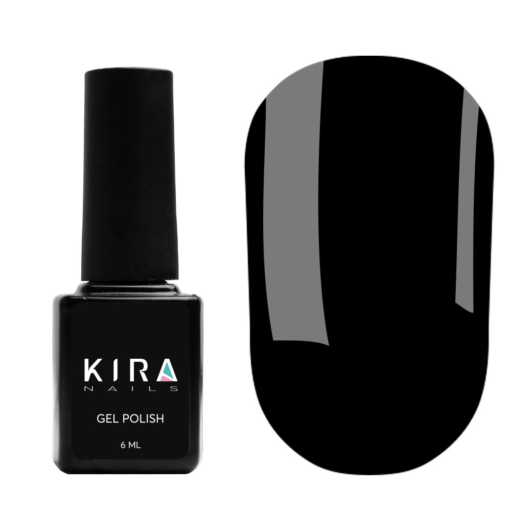 Kira Nails gel-varnish No. 035 (black, enamel), 6 ml
