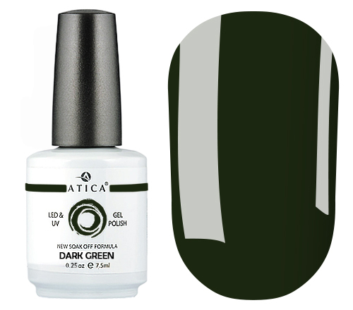 Atica Dark Green GPM135 gel varnish (deep dark green, enamel), 7.5 ml
