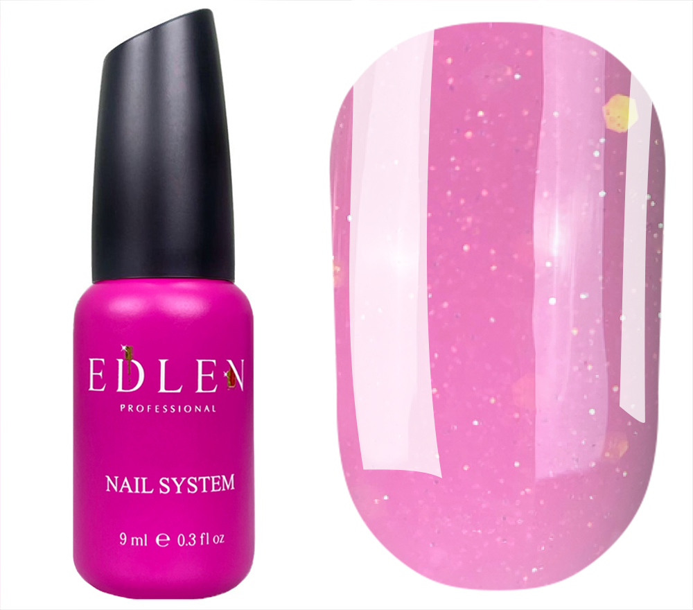 Edlen Base for nails Cover base Pixie 42 (fuchsia, with sparkles), 9 ml