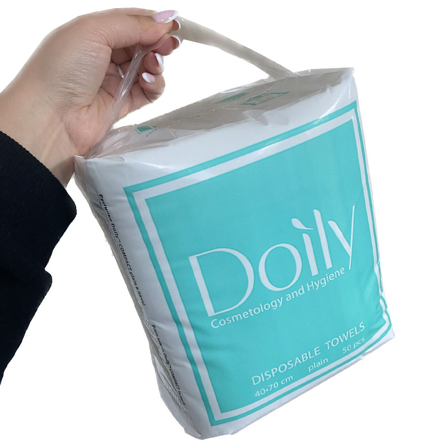 Doily Полотенца из спанлейса COMPACT 40*70 см, гладкие (50 шт/уп)
