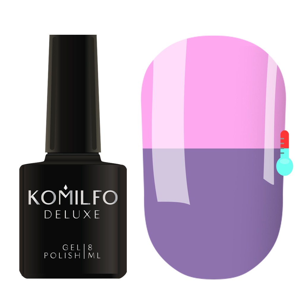 Gel varnish Komilfo DeLuxe Termo C012 (light lilac, lilac-pink when heated), 8 ml
