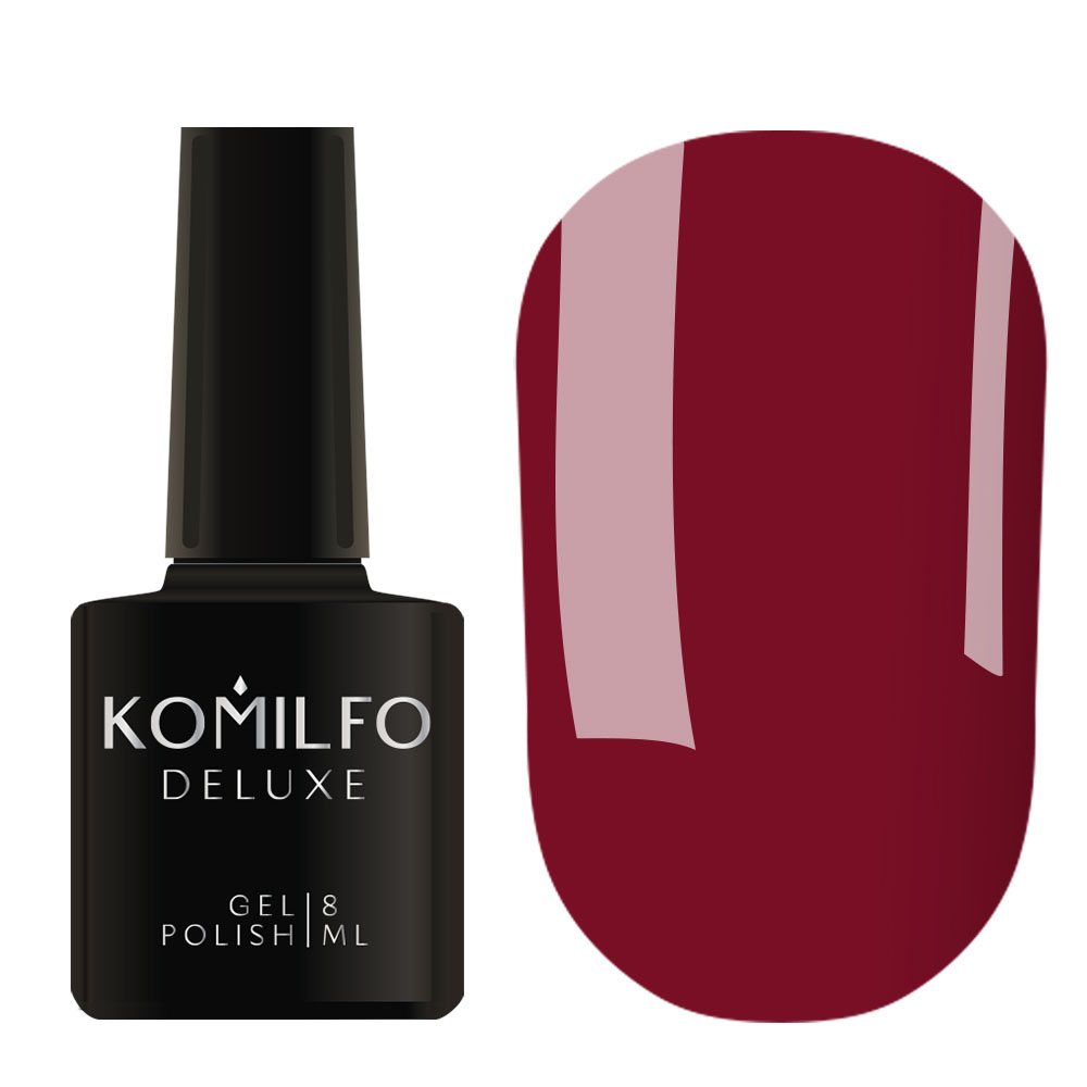 Gel varnish Komilfo Deluxe Series No. D096 (burgundy Marsala, enamel), 8 ml