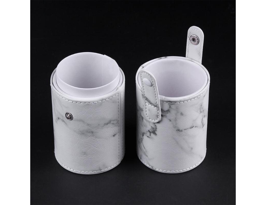 Brush storage tube white (marble), length 23 cm