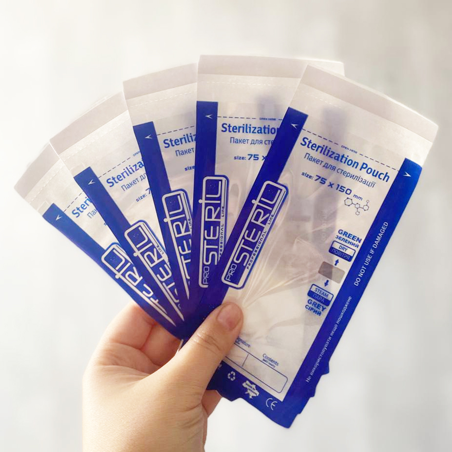 ProSteril Kraft bags for air and steam sterilization, transparent 75x150 mm, 100 pcs/pack