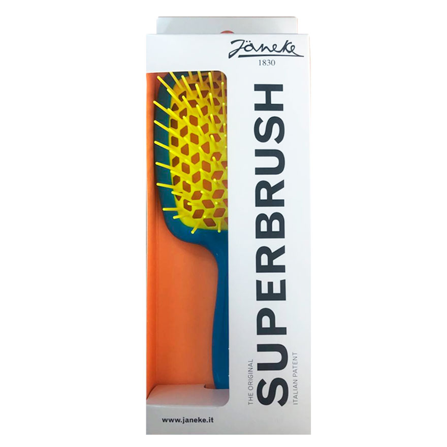 Janeke Superbrush Hair Brush Blue & Yellow