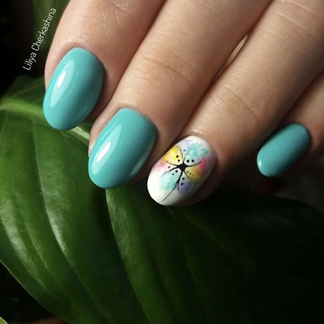 Kira Nails gel varnish No. 086 (greenish-turquoise, enamel), 6 ml