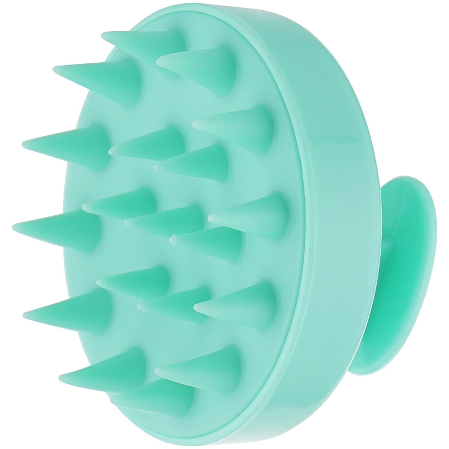 Shampooing massage brush, purple and blue