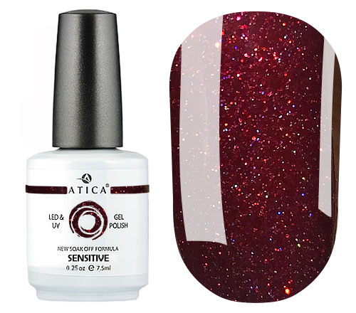 Atica Sensitive GPM178 gel-varnish (burgundy, micro-shine), 7.5 ml