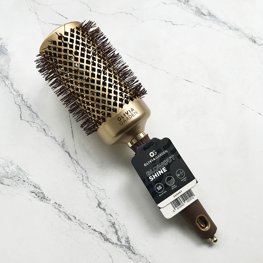 Olivia Garden Brushing thermo EXPERT BLOWOUT SHINE Wavy Bristles Gold&Brown 55