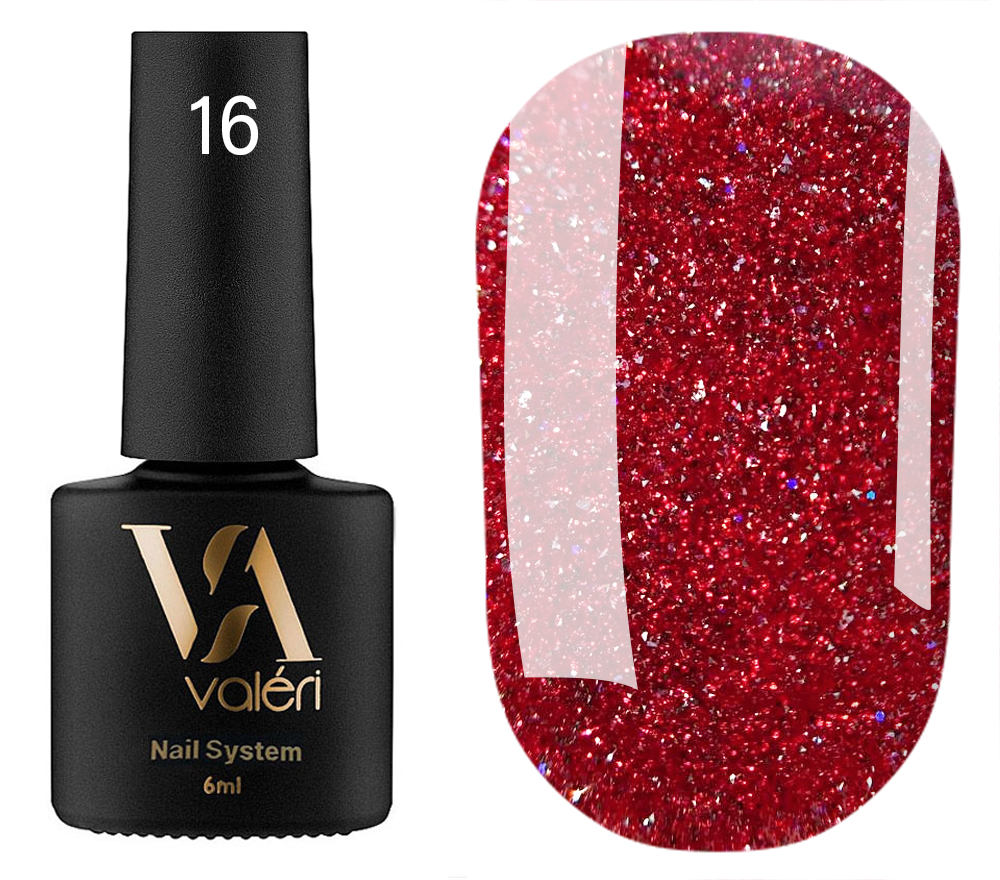 Valeri Gel polish for nails reflective Flash 16, 6 ml