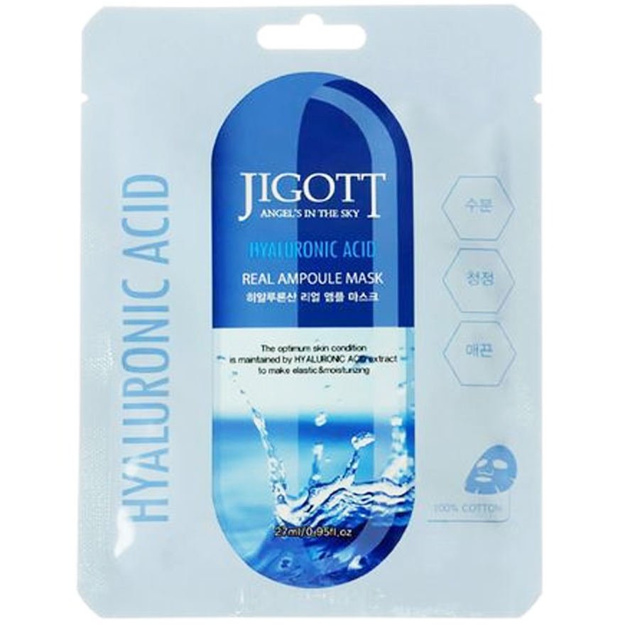 JIGOTT Real Ampoule Mask Sheet Mask - Hyaluron, 27 ml