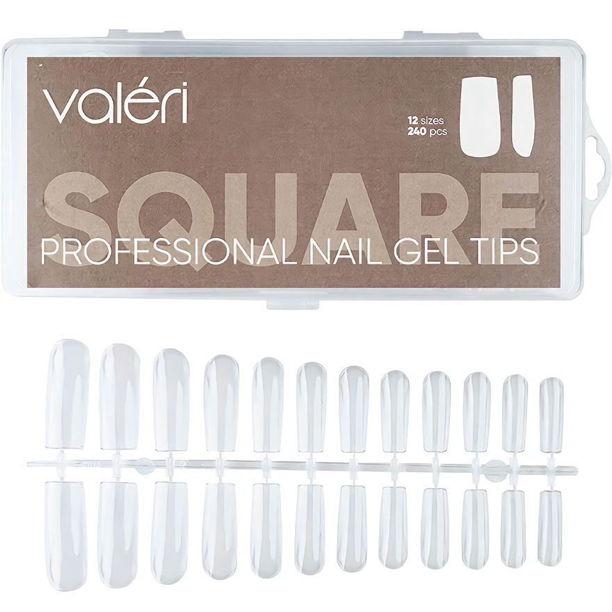 Valeri Гелевые типсы для наращивания Nail Gel Tips Square (240шт)
