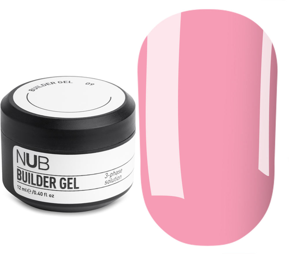 NUB Builder Gel No. 09 - Thick three-phase building gel (pink), 12 ml