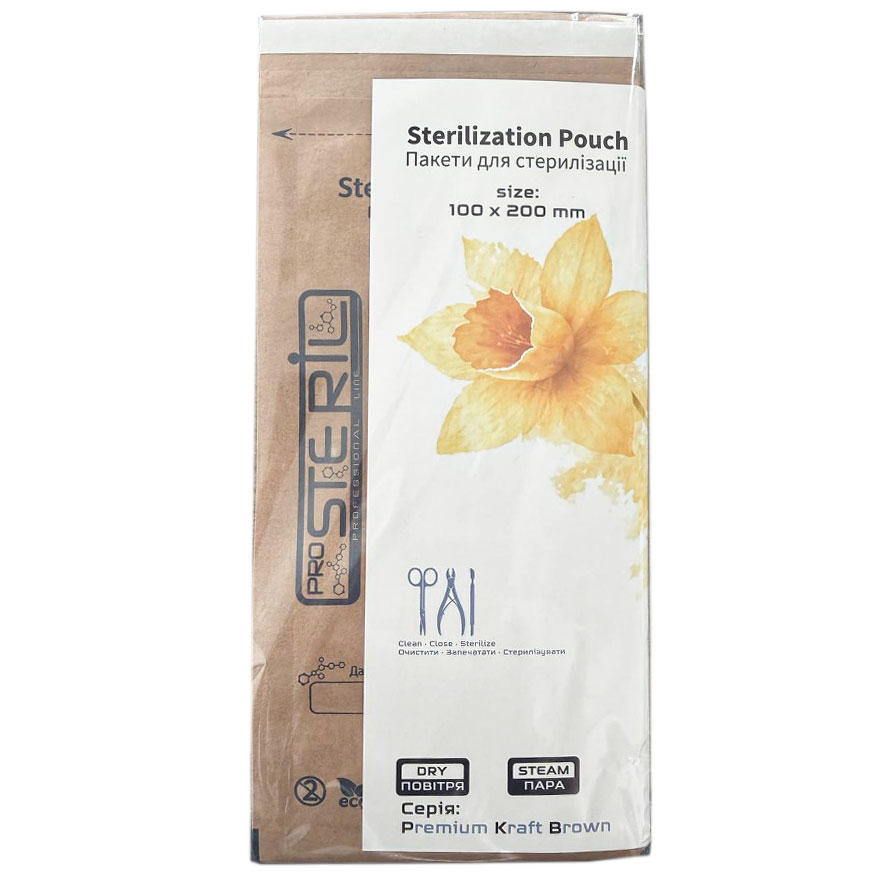 ProSteril Kraft bags for air and steam sterilization 100x200 mm, 100 pcs / unit