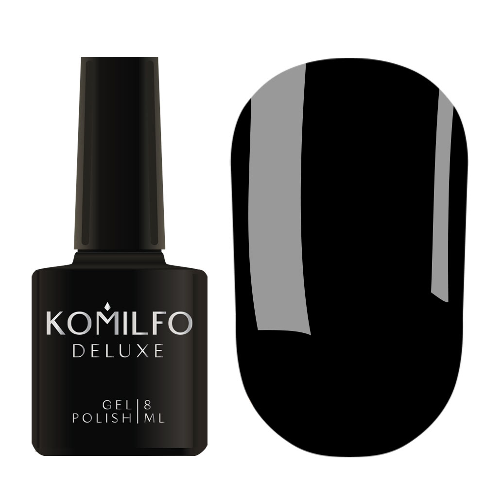 Gel Polish Komilfo Deluxe Series D001 (black, enamel), 8 ml.