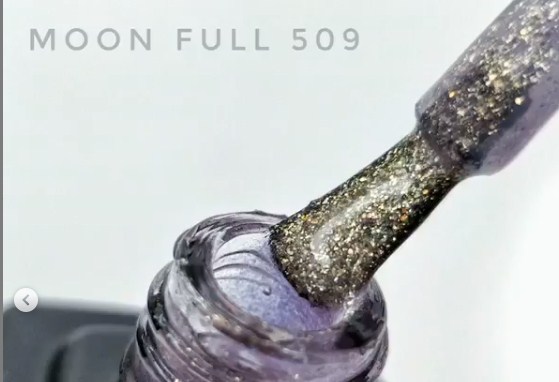 MOON FULL Opal color Gel polish, №509, светло-сиреневый с разноцветным шиммером, 8 мл