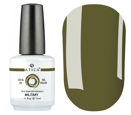 Gel varnish Atica GPM 215 Military (khaki, enamel), 7.5 ml