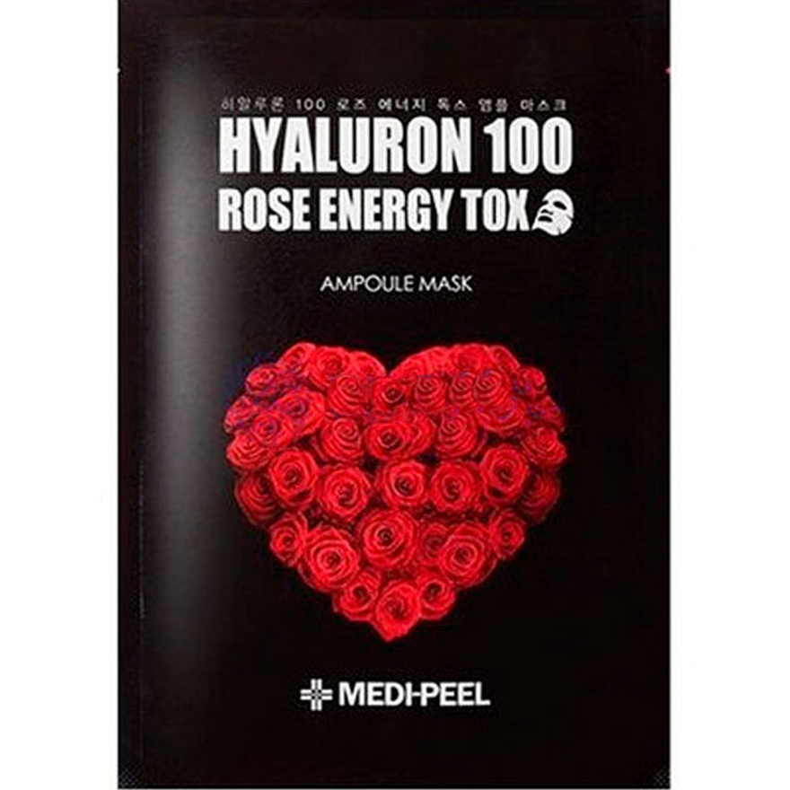 MEDI-PEEL Hyaluron 100 Rose Energy Tox Mask 1ea, firming anti-wrinkle canopy mask, 30 ml
