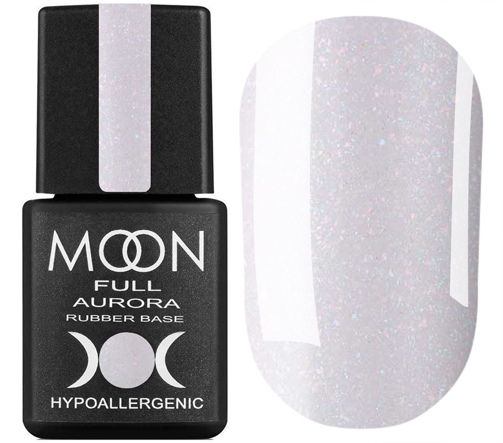 MOON FULL Rubber Base Aurora №2007 (молочно-розовый с шиммером), 8 мл
