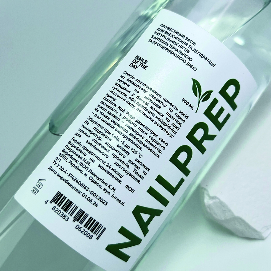 Nails Of The Day Degreasing and dehydrating product for natural nails Nail Prep, 500 ml