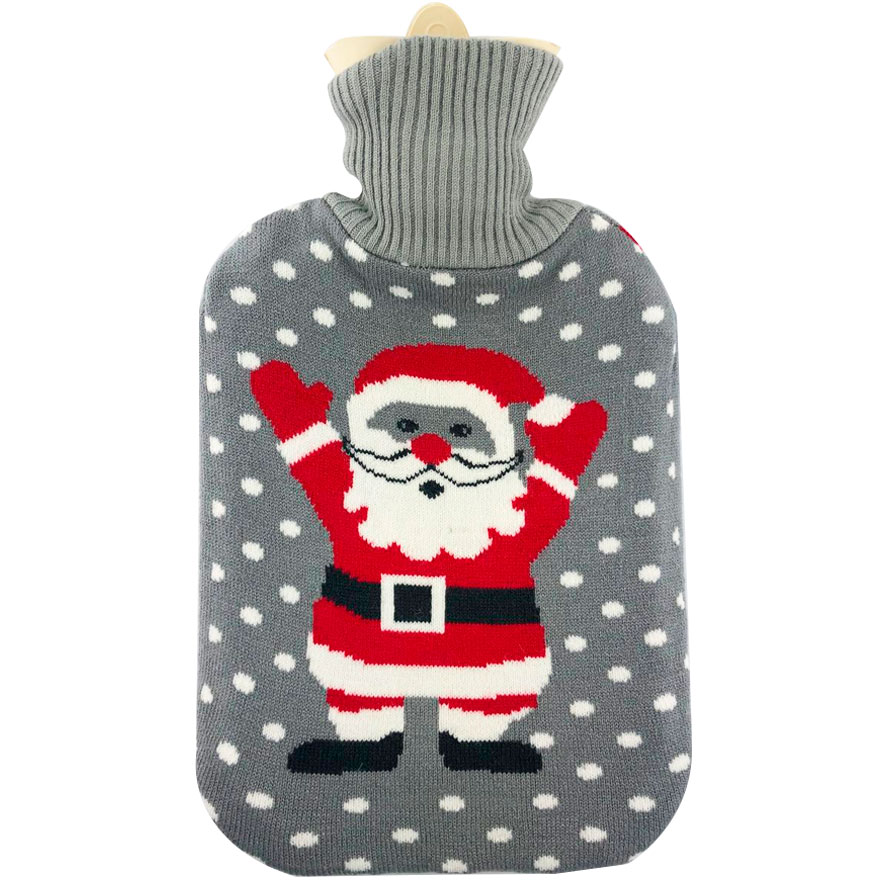 Hand and body warmer in a gray sweater with Santa Claus (not electric), 2000 ml