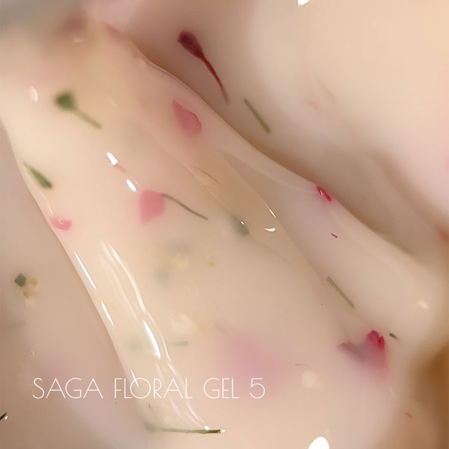 SAGA гель для ногтей цветочный professional Liquid Floral gel 05, 15 мл