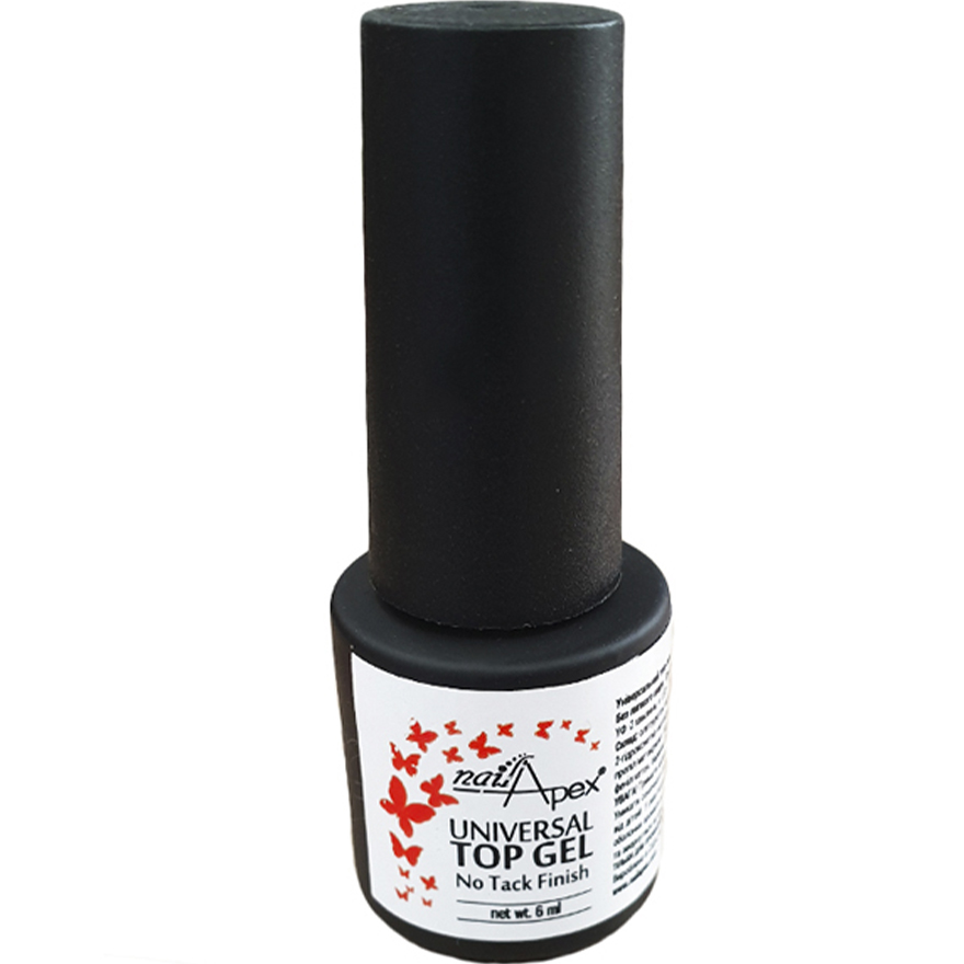 NailApex Top Gel No Tack Finish universal, top without tack, 6 ml