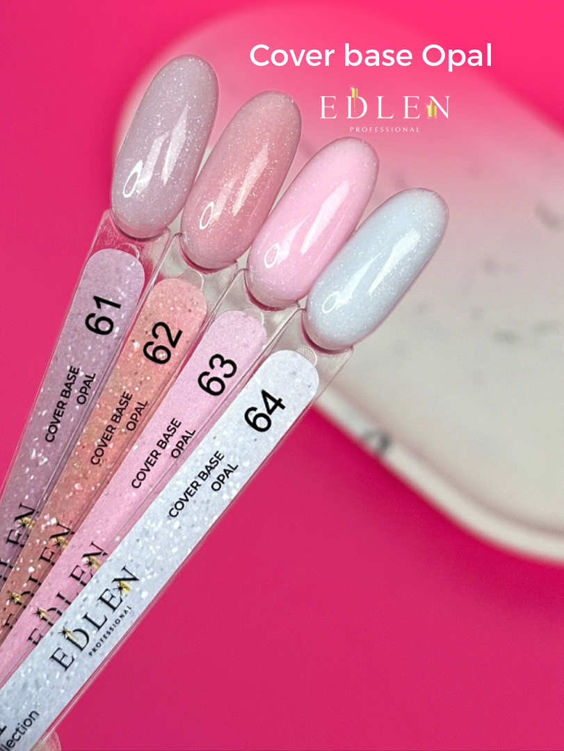 Edlen Nail base Cover base Opal 63 (light pink with opal shimmer), 9 ml