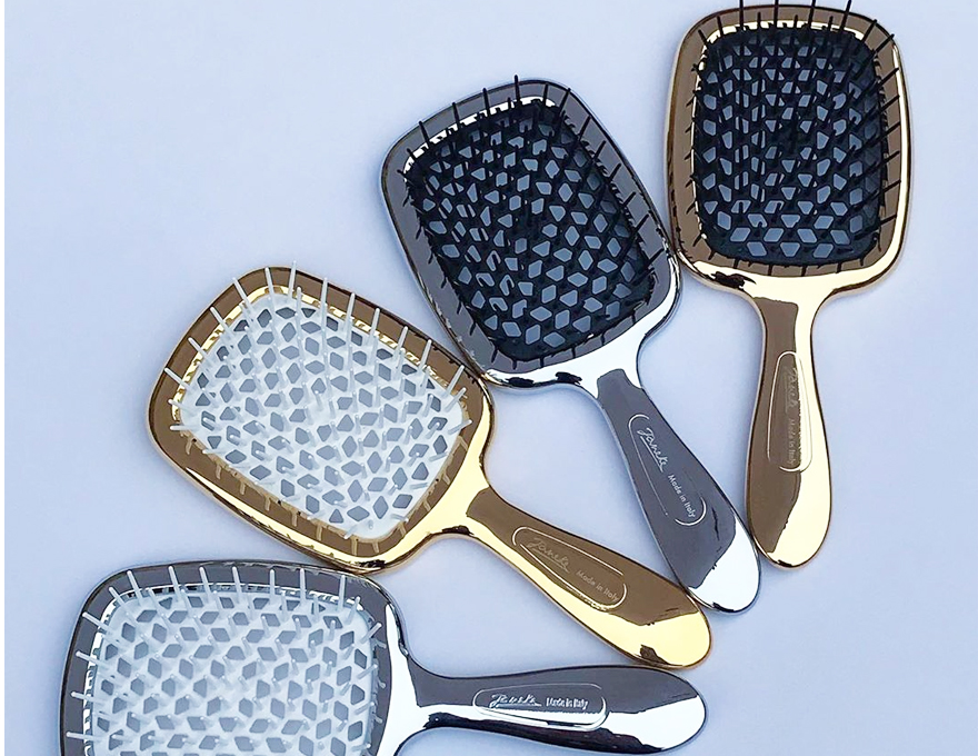 Janeke Superbrush Hair Comb Gold with Black