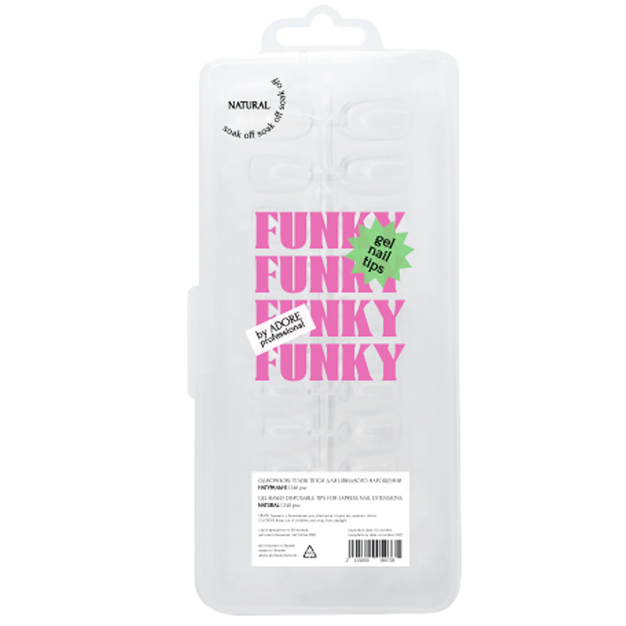 ADORE Funky Gel Nail Tips "NATURAL" – натуральний овал, 240 шт