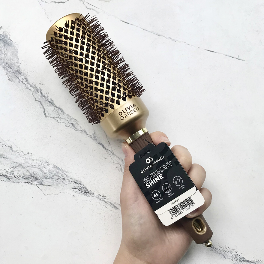 Olivia Garden Брашинг термо EXPERT BLOWOUT SHINE Wavy Bristles Gold&Brown 45