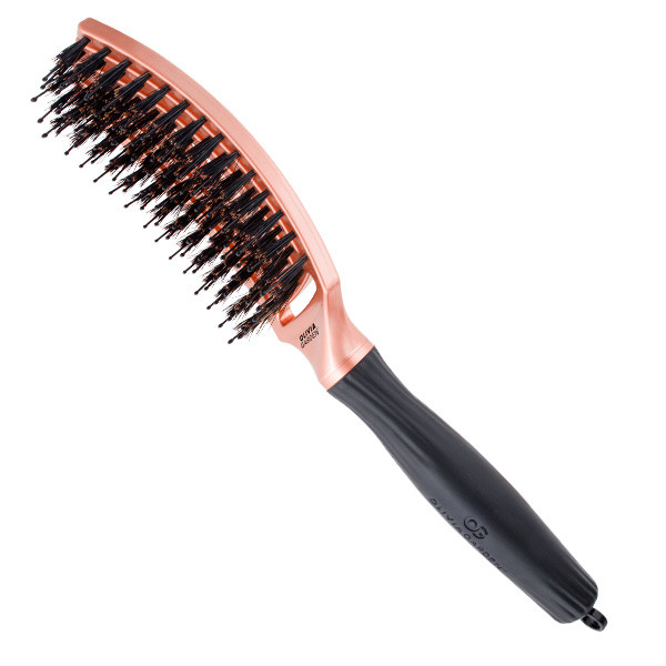 Olivia Garden Massage Brush Natural Bristle Finger Brush Combo Trinity Love Rose