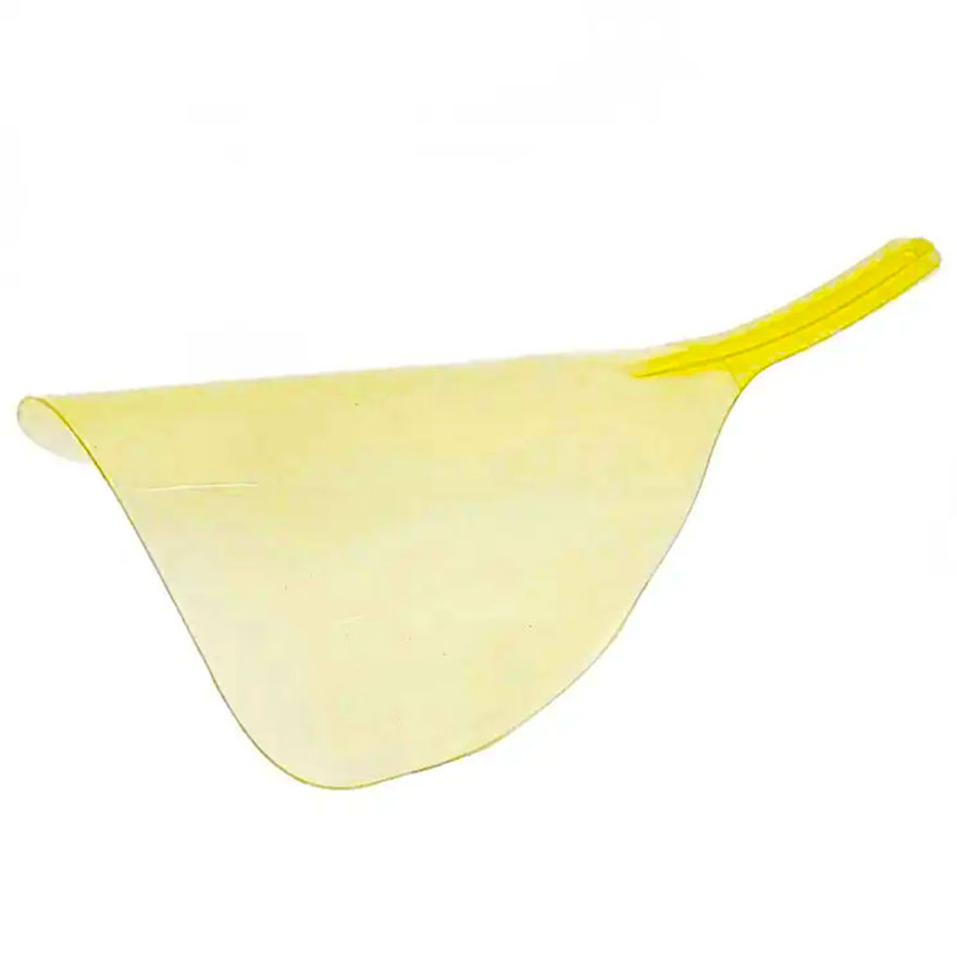 Protective face shield with transparent handle Protective face shield with transparent handle