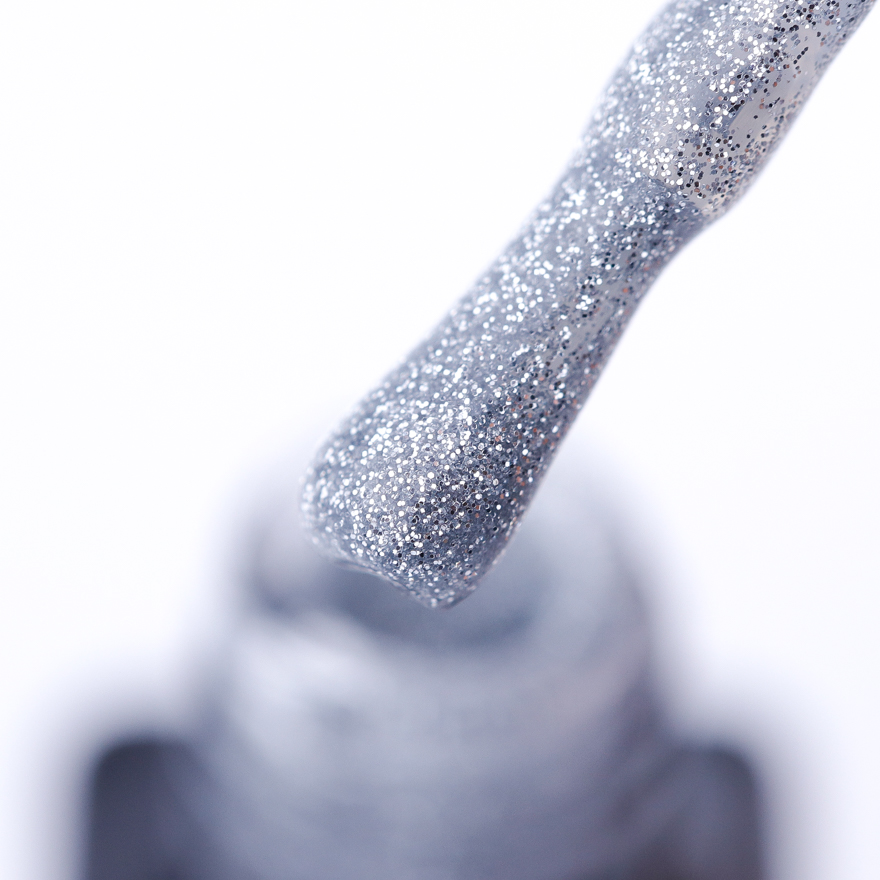 Molekula QUEEN'S SECRET gel varnish No. 01 (silver, with sparkles), 6 ml