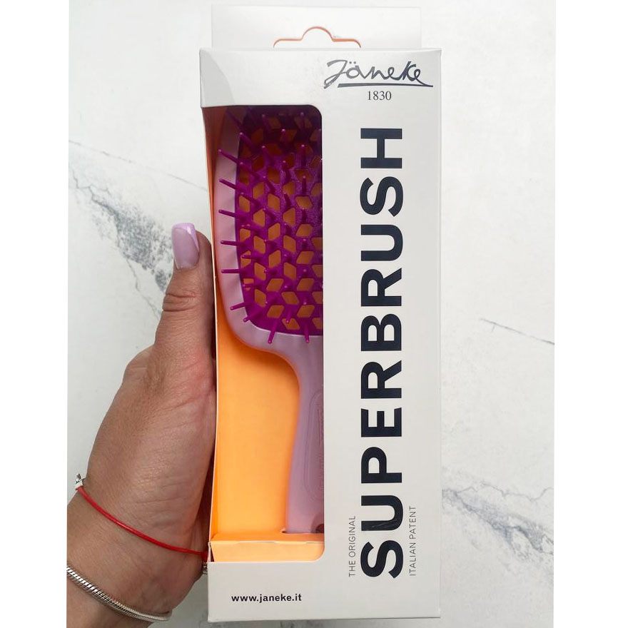 Janeke Superbrush Comb for hair Lilac with Violet